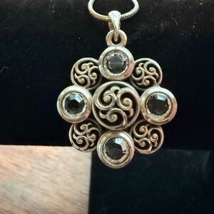 Brighton Silver and Black Filigree Necklace